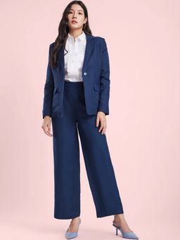 FableStreet - Navy Blue Linen Co-Ord (Set of 2)