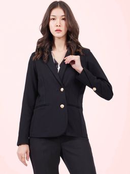 FableStreet - LivIn Single Breasted Blazer - Black
