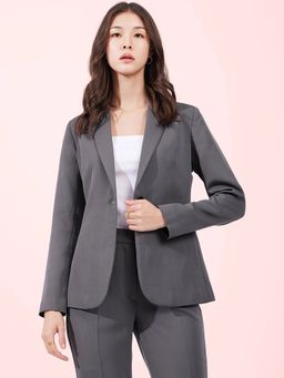 FABLE STREET - Single Breasted Blazer Grey