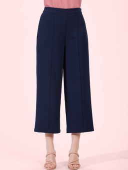 FableStreet - Navy Blue Wide Leg Culottes