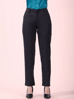 FableStreet - Black Straight Fit Trouser