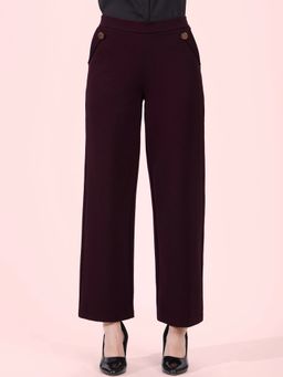FableStreet - LivIn Wide Leg Pants - Maroon