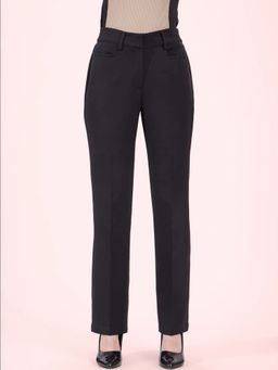 FableStreet - Black Solid Trouser