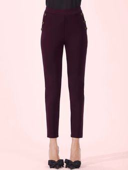 FableStreet - LivIn Straight Fit Pants - Maroon