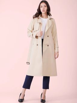 FABLE STREET - Beige Double Trench Coat with Belt (Set of 2)