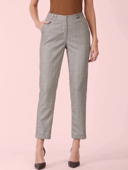 FABLE STREET - Metal Buckle Straight Fit Trousers - Grey