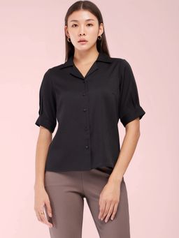 FABLE STREET - Puff Sleeves Top - Black