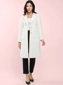 FableStreet - Off White Single Breasted Overcoat