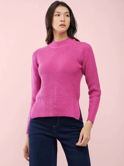 FableStreet - Pink Solid Sweater