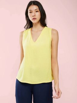 FableStreet - Self Textured Top - Yellow
