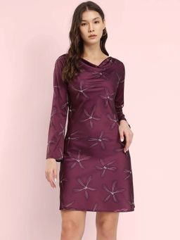 FableStreet - Stretchable Satin A-Line Dress