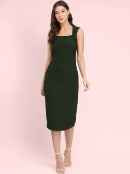 FABLE STREET - Green Bodycon Knitted Dress