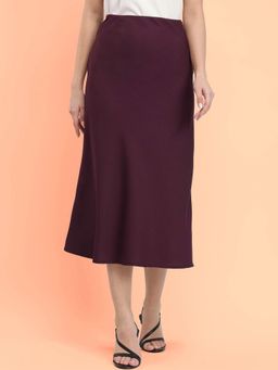 FableStreet - Wine A-Line Skirt