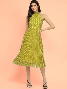FableStreet - Fit And Flare Midi Dress - Yellow
