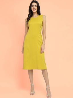 FableStreet - A-line Midi Dress - Green