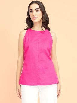 FableStreet - Fuchsia Cotton Blend Top