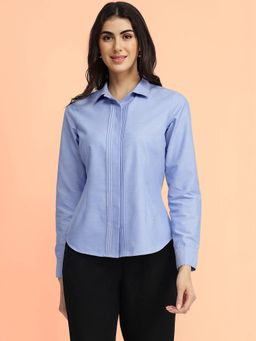 FableStreet - Cotton Oxford Shirt - Blue