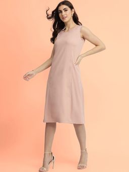 FableStreet - Blush Pink A-Line Midi Dress