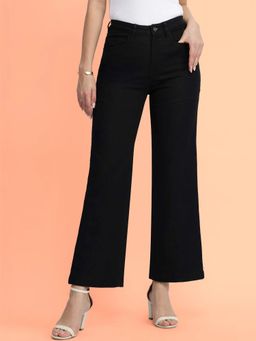 FableStreet - Black Solid Slim Fit Jeans