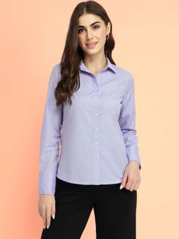 FableStreet - Cotton Striped Shirt - Blue