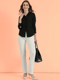 FableStreet - Tapered Waist Shirt - Black