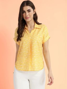 FableStreet - Women Yellow Floral Top