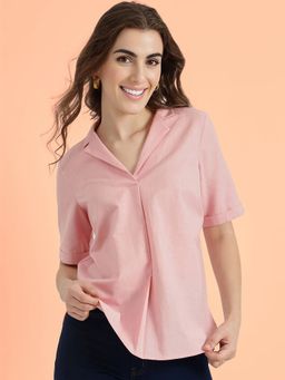 FableStreet - Women Pink Solid Top
