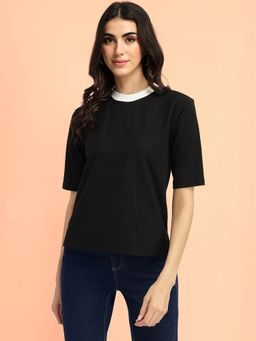 FableStreet - Cotton Crew Neck T-Shirt - Black