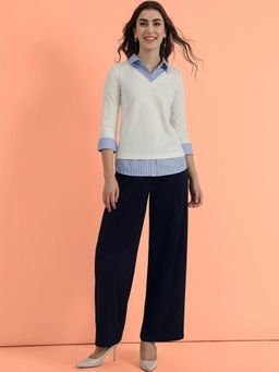 FableStreet - Collar Style T-Shirt - White