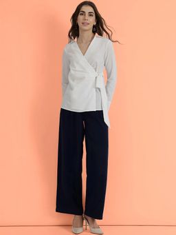 FableStreet - Cotton Wrap Shirt - White