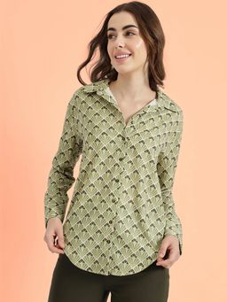FableStreet - Geometric Shirt - Green