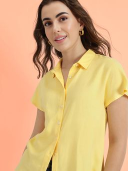 FableStreet - Drop Shoulder Shirt - Yellow