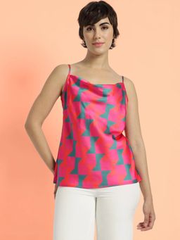 FableStreet - Satin Cowl Neck Top