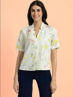 FableStreet - Floral Printed Top - White