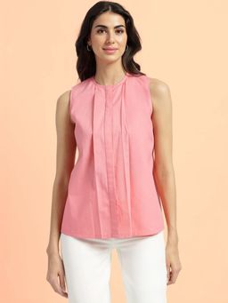 FableStreet - Cotton Pleated Top - Pink