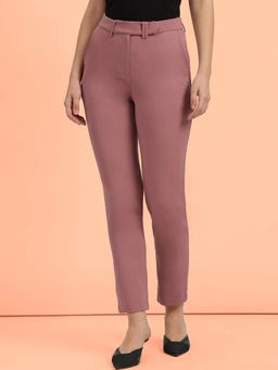 FableStreet - Dark Pink Straight Fit Pant