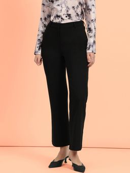 FableStreet - Black Straight Fit Pant