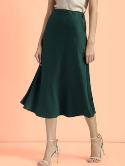 FABLE STREET - Bottle Green A-Line Skirt