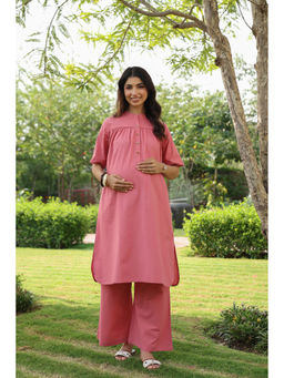 CRAFIQA - Desert Rose Cotton Maternity Kurta with Pant