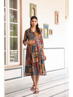 CRAFIQA - Vintage Patchwork Cotton Maternity Dress