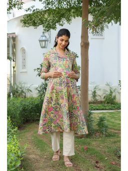 CRAFIQA - Wildflower Symphony Cotton Maternity Kurta
