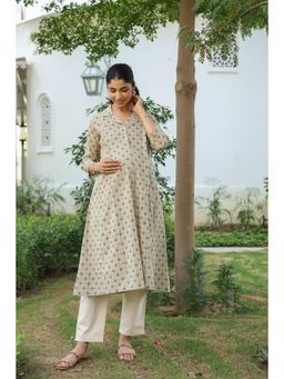 CRAFIQA - Sage Meadow Cotton Maternity Kurta