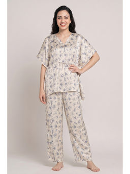 Zivame - Parchment Satin Kaftan with Pant