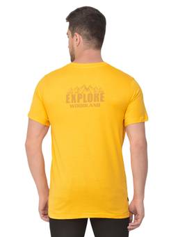 WOODLAND - Men Yellow Cotton T-shirt