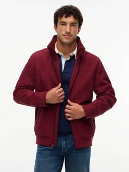 Tommy Hilfiger - Men Solid Regular Fit Nylon Jacket with Detachable Hoodie