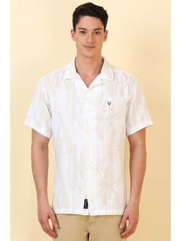 Allen Solly - Men White Print Half Sleeves Casual Shirt