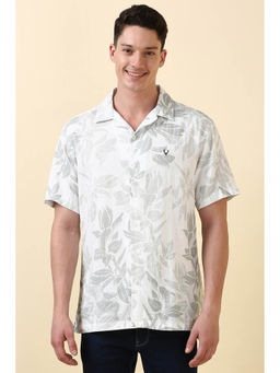 Allen Solly - Men White Print Half Sleeves Casual Shirt
