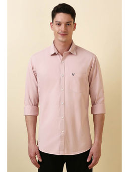 Allen Solly - Men Pink Solid Full Sleeves Casual Shirt