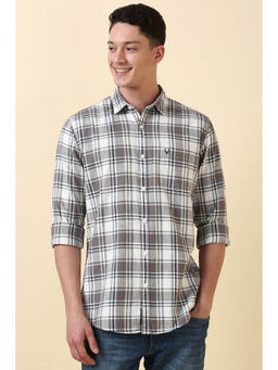 Allen Solly - Men White Check Full Sleeves Casual Shirt