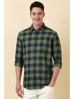 Allen Solly - Men Green Check Full Sleeves Casual Shirt